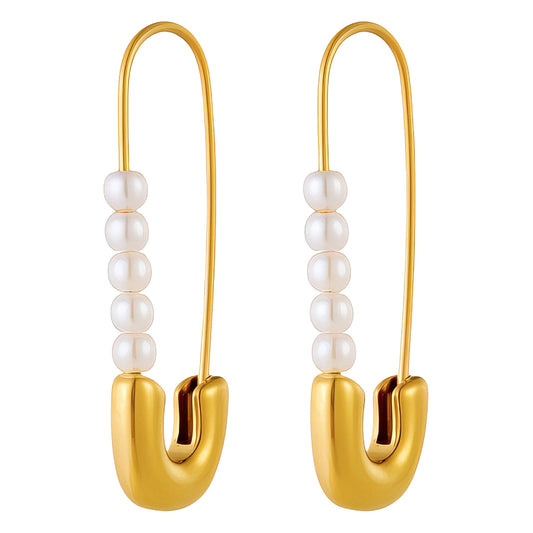 Classic Pearl Elegance Earrings (3 × 0.9 cm)